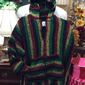 Cool Marley Raggae Style Baja Surfer Hoodie M